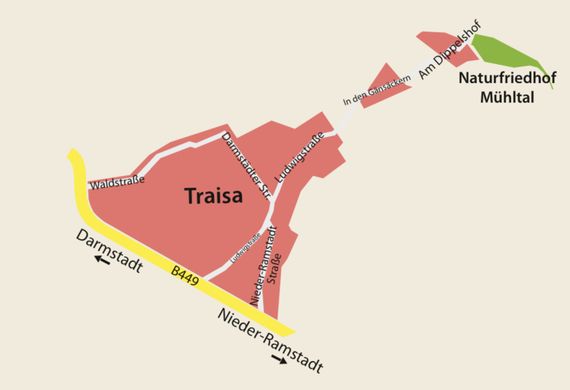 Wegbeschreibung zum Naturfriedhof Mühltal Wegbeschreibung zum Naturfriedhof Mühltal